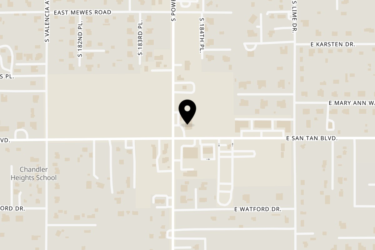 Map showing the location of Diamond Dot Market on 25851 S Power Rd in Queen Creek